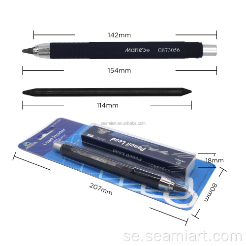 1 st 5,6 mm Automatisk blyertspenna 4B -ledning för mekanisk blyertskiss ritning av pennkonstnärskonstförsörjning